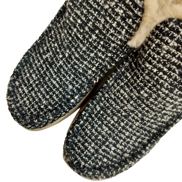 HEY DUDE Denny Tan Ankle Booties Wool Tweed Women's Moc Faux Shearling Lining - Picture 9 of 16